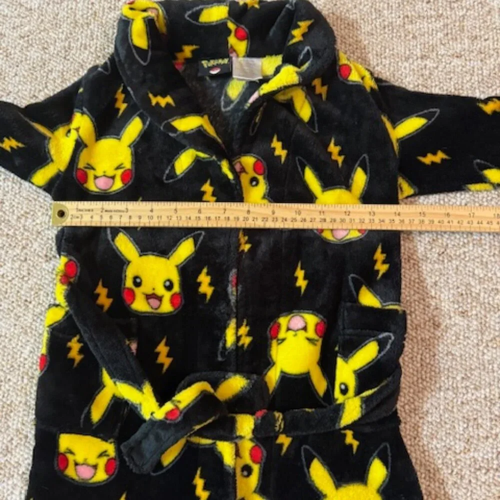 Nintendo Pokeman Pikachu Bath Robe Pajama Boys Size 4/5 Long Sleeve